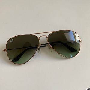 RayBan Aviators (Copper with green gradient lense)